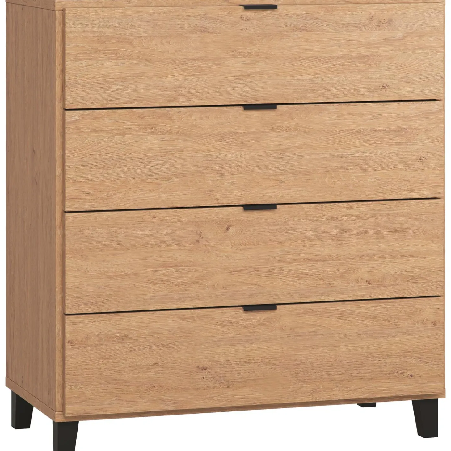Vox Commode 4 tiroirs Simple Bois/Noir