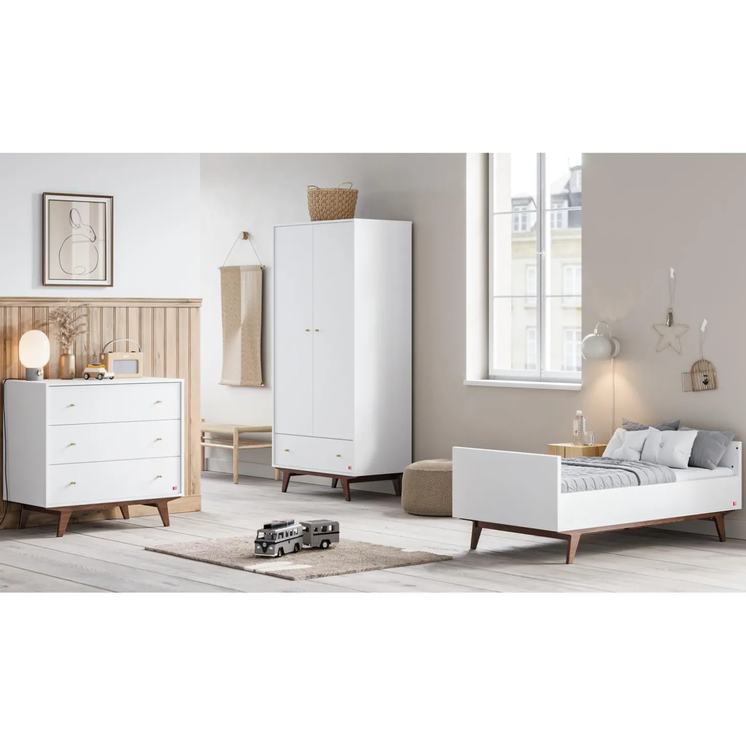 Vox Lit Mid II Blanc/Noix 70x140 cm