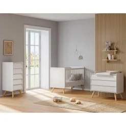 Vox Plan à langer Vintage Blanc/Chêne