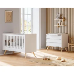 Vox                    Plan à langer Vintage     Blanc/Chêne