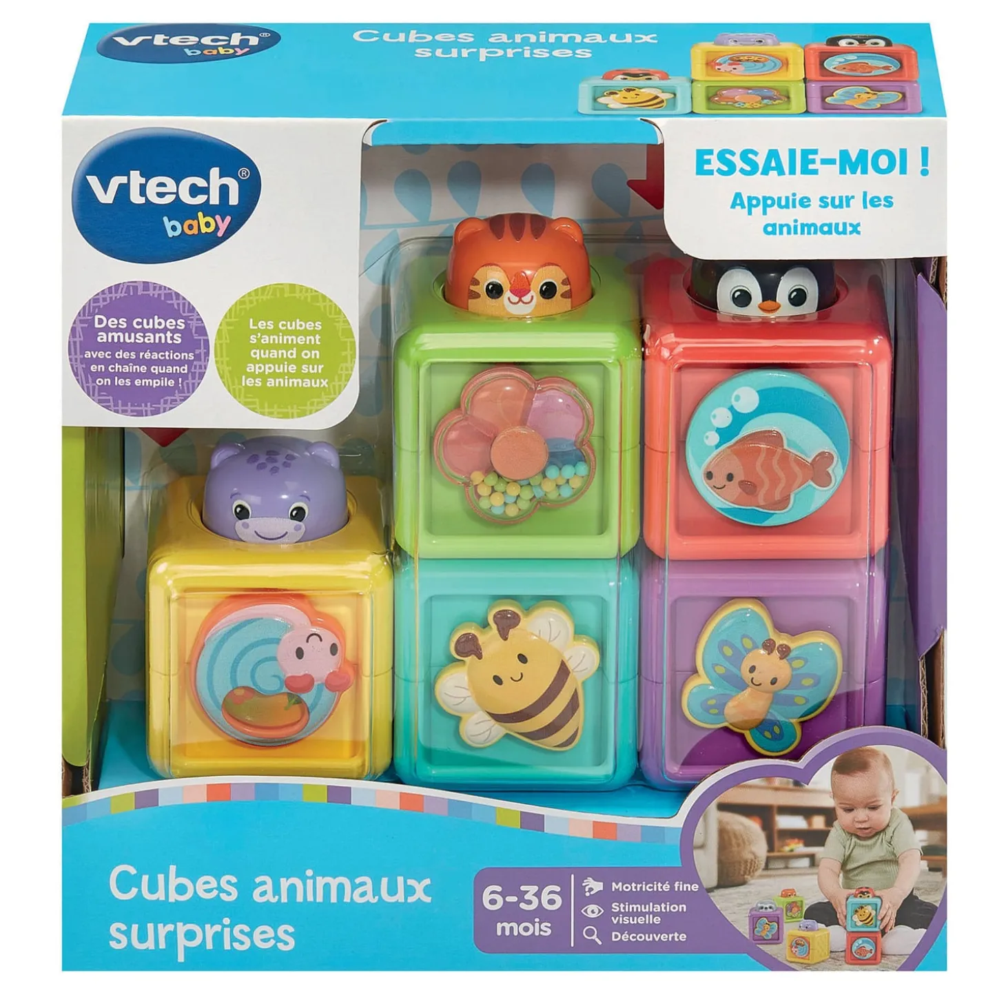 VTech Baby Cubes animaux surprises Multicolore