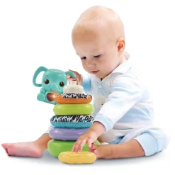 VTech Baby Eléphanteau empilo 3 en 1 Nino en plastique bio sourcé