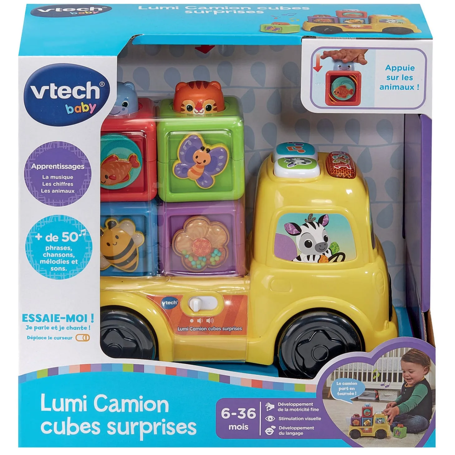 VTech Baby Jouet Camion Lumi cubes surprises Multicolore