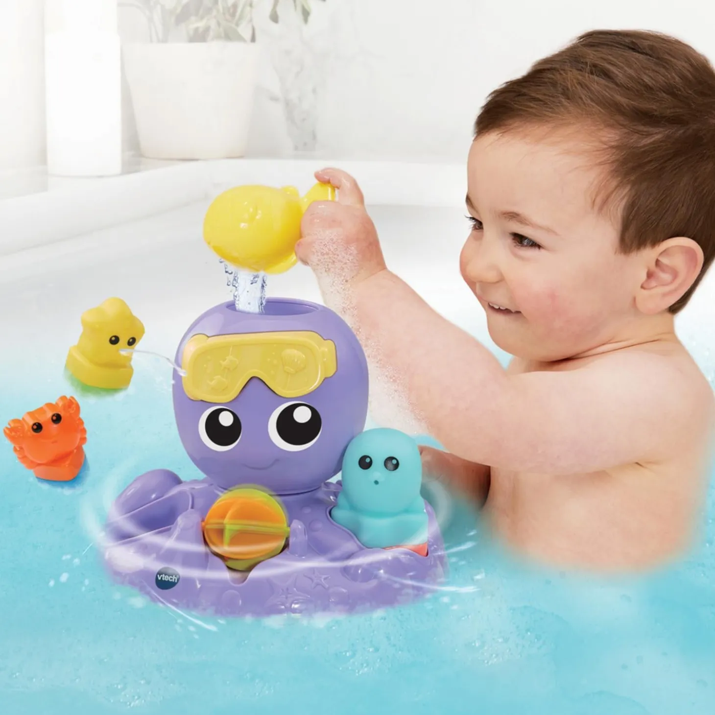 VTech Baby Jouet Julie ma pieuvre toupie de bain Multicolore