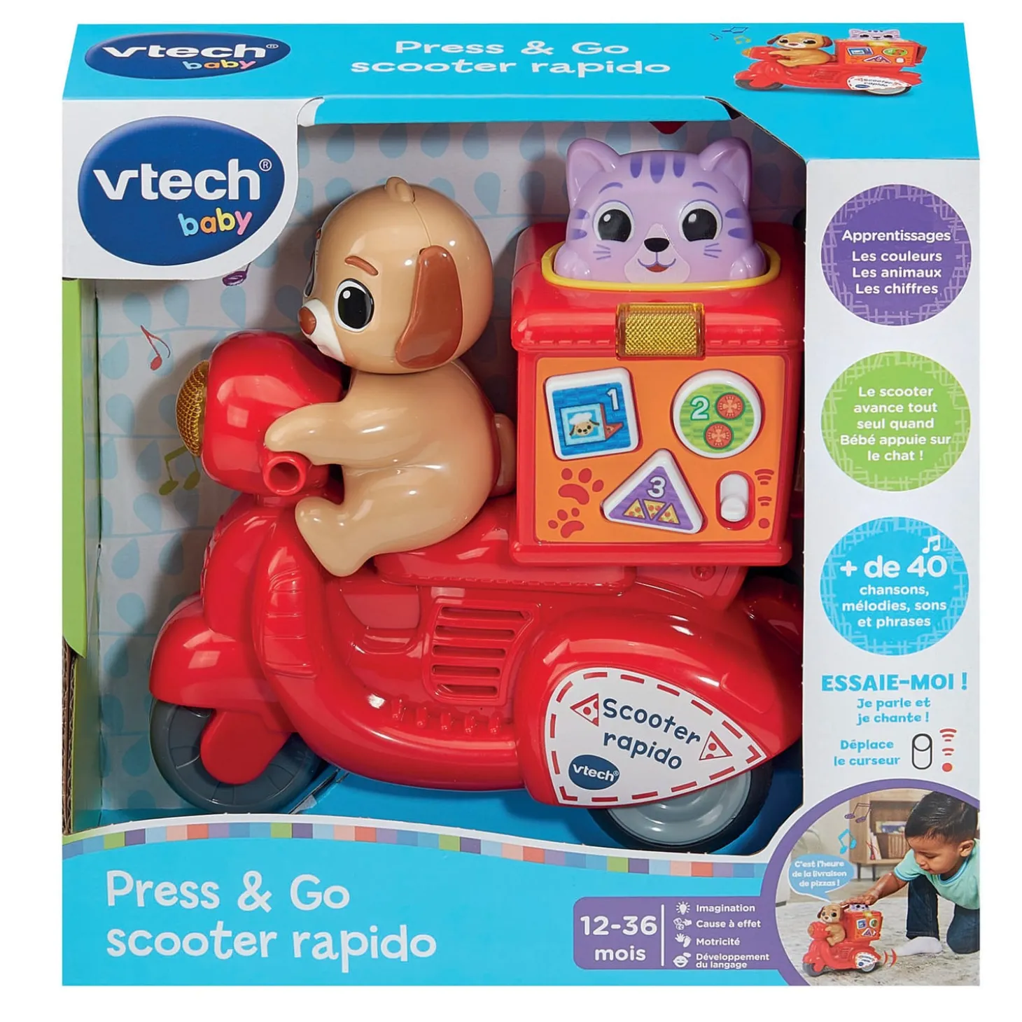 VTech Baby Jouet Press & go scooter rapido Rouge