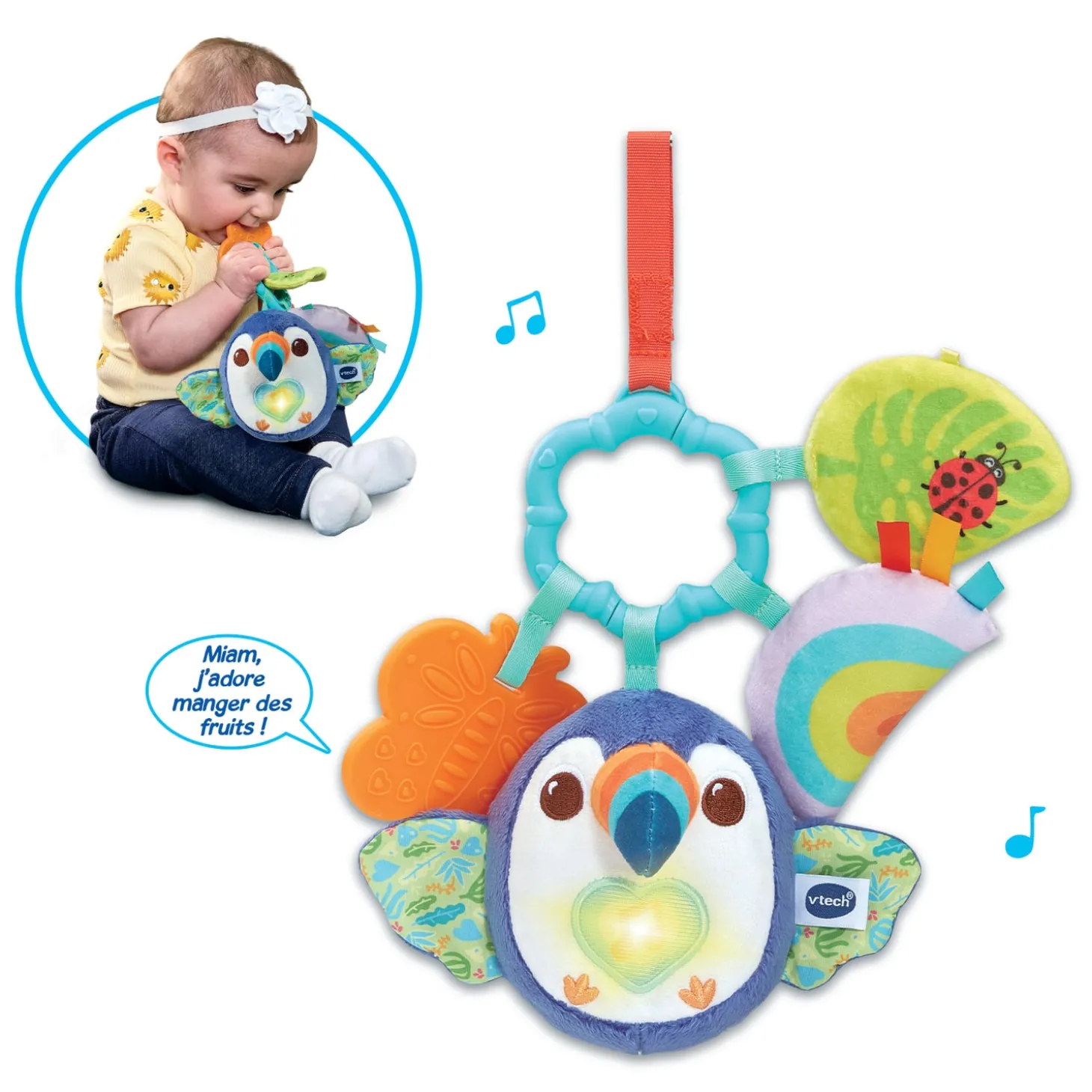 VTech Baby Jouet Titouan, mon toucan éveil des sens Multicolore