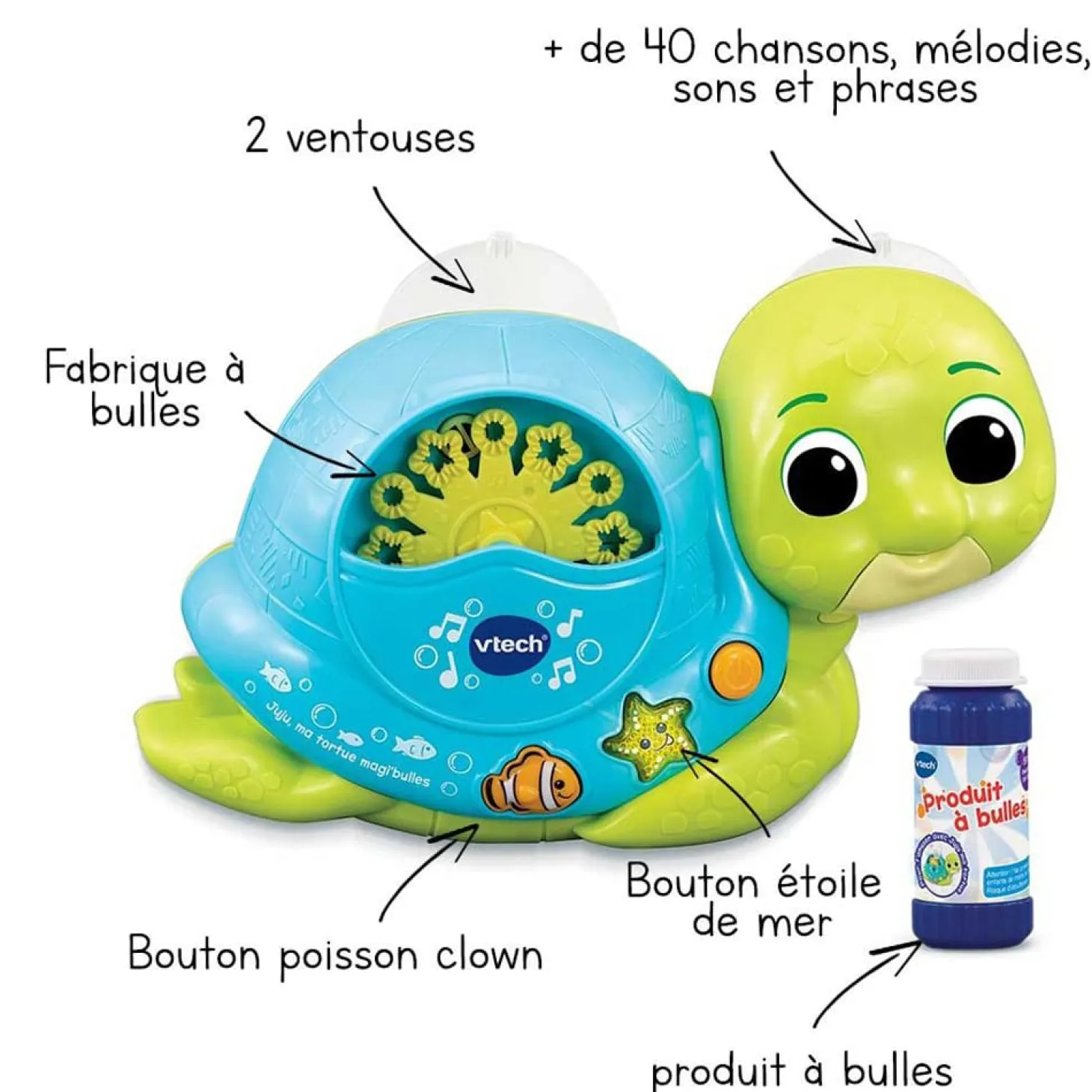 VTech Baby Juju ma tortue magi bulles Vert