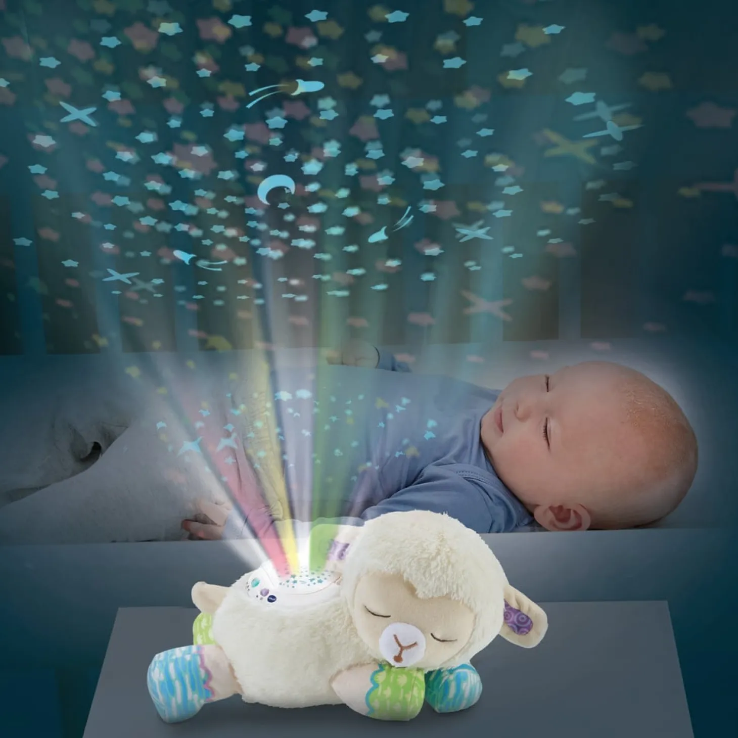 VTech Baby Manon, lumi mouton nuit étoilée 3 en 1 Blanc