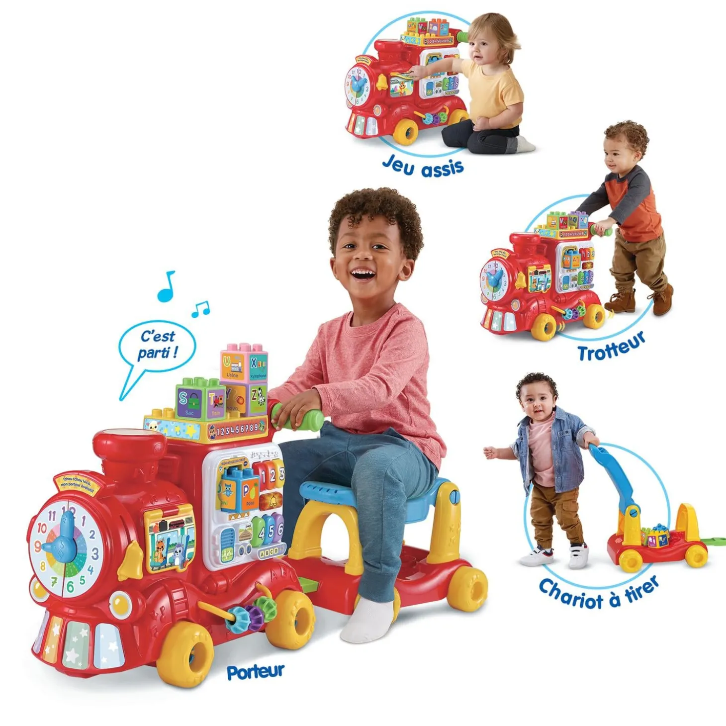VTech Baby Tchou Tchou Loco, Mon Porteur Évolutif Multicolore
