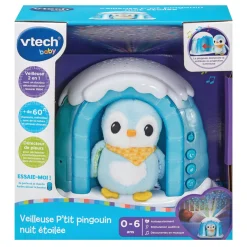 VTech Baby Veilleuse p'tit pingouin nuit etoilee Multicolore