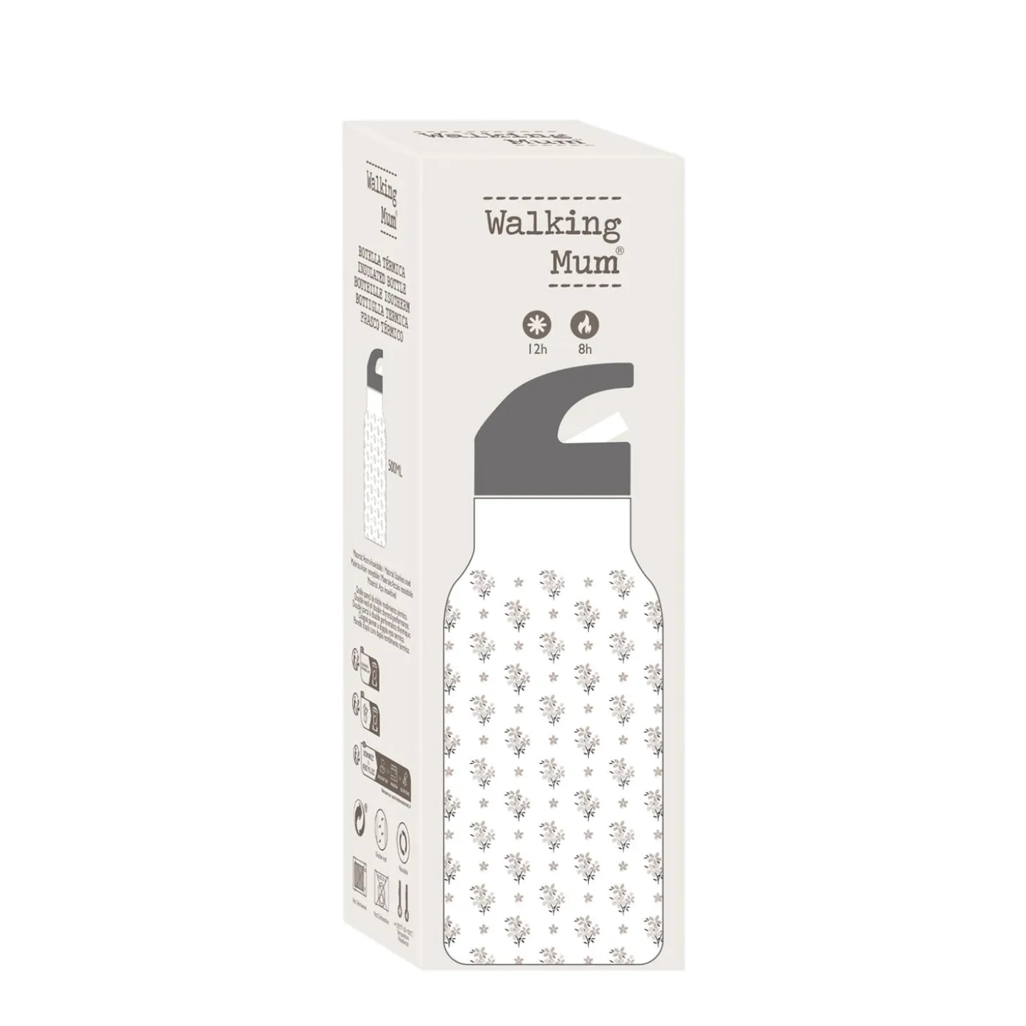Walking Mum Bouteille isotherme Botton Fleurs Beige 500 ml