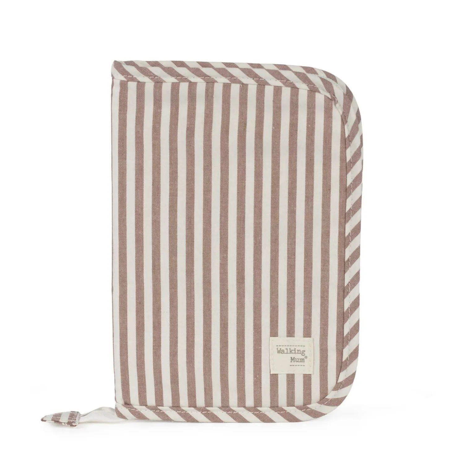 Walking Mum Protège Carnet de Santé Praliné Rayures Moka