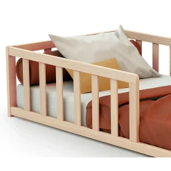 Webaby                    Lit enfant au sol en bois Brut    Hêtre Brut            70x140 cm