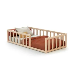 Webaby                    Lit enfant au sol en bois Brut    Hêtre Brut            70x140 cm