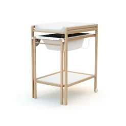 Webaby Table à langer avec baignoire Essentiel Hêtre Verni