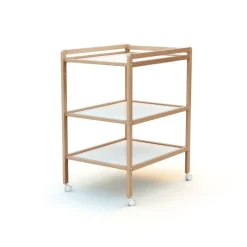 Webaby                    Table à langer double Essentiel    Hêtre Verni