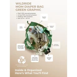 WILDRIDE                    Sac à langer Mom Bag    Green Graphic