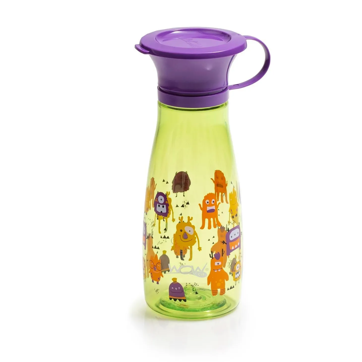 Wowcup Gourde 360 ° enfant avec couvercle Monstres 350 ml
