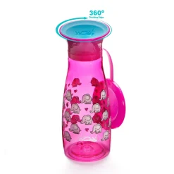 Wowcup                    Gourde  360 ° enfant avec couvercle    Elephants            350 ml