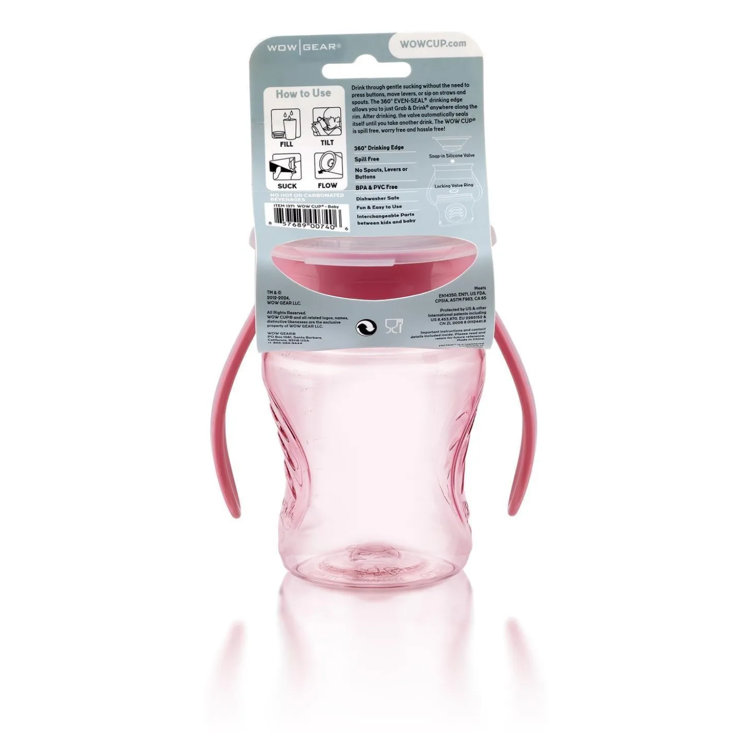 Wowcup Tasse 360 ° bébé Rose Clair 207 ml