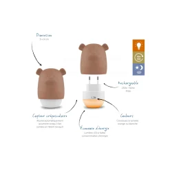 Zazu Veilleuse Benny compacte nomade Chocolat